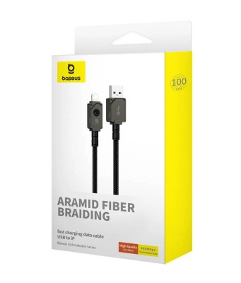 Usb Кабель-зарядка Lightning Baseus Unbreakable 2.4A 1м (P10355802111-00) cluster black Usb Кабель-зарядка Lightning Baseus Unbreakable 100W 1м (P10355802111-00). Оплётка из арамидного волокна технология 1050D, укрепляющая кабель. 
Интелектуальный чип  распознаёт устройства быстрой зарядки и атоматически сопоставляет зарядный ток и напряжение, безопасно и надежно.
 Высококачественный цинковый сплав, уникальный блеск и текстура, износостойкость и антиоксиданты, долговечность. 
Работает быстрее с зарядкой 2,4А, совместим с портами зарядки устройств Apple. Скорость передачи 480Мбит/с, такая же быстрая, как и зарядка.