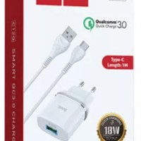 Сетевое зар. устр. Hoco C12Q с шнуром Type-C 1USB QC3.0 2.4A белое