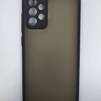 Накладка для Samsung Galaxy A72 силикон матовая бока цветные черные