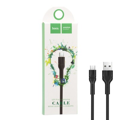 Usb Кабель-зарядка Micro Hoco U31 Benay 2.4A 1м в тканевой оплётке чёрный Usb Кабель-зарядка Micro Hoco U31 Benay 2.4A 1м в тканевой оплётке чёрный
