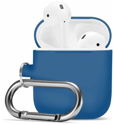 Силиконовый чехол для AirPods с карабином синий Силиконовый чехол для AirPods с карабином синий