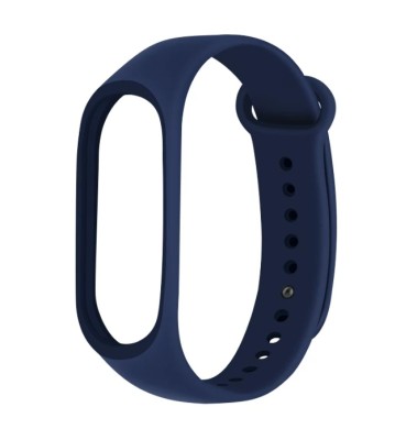 Ремешок для Xiaomi Mi Band 3/4 силиконовый тёмно-синий Ремешок для Xiaomi Mi Band 3/4 силиконовый тёмно-синий