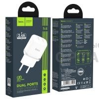 Сетевое зар. устр. Hoco N4 2USB 2.4A белое Сетевое зар. устр. Hoco N4 2USB 2.4A белое