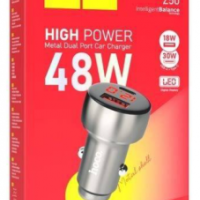 Автомобильное заряд. устр. Hoco Z50 1USB/1C 18W/30W серебристый