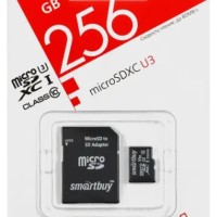 micro SDXC карта памяти Smartbuy 256GB Cl10 U3 (SB256GBSDU3-01)