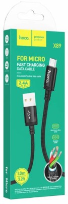 Usb Кабель-зарядка Micro Hoco X89 2,4A 1м в тканевой оплетке черный Usb Кабель-зарядка Micro Hoco X89 2,4A 1м в тканевой оплетке черный