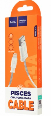 Usb Кабель-зарядка Lightning Hoco X24 Pisces 2.4A 1м силиконовый белый Usb Кабель-зарядка Lightning Hoco X24 Pisces 2.4A 1м силиконовый белый