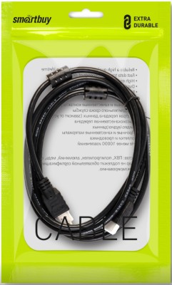 АудиоВидео кабель Smartbuy HDMI - HDMI ver.2.0 A-M/A-M, 2 фильтра, 3 м (K-332-70-2)/70/ Кабель HDMI для подключения портативных мультимедийных устройств
Позволяет передавать несжатый видеосигнал и многоканальное аудио высокого качества в цифровом формате по одному кабелю.
HDMI - универсальный интерфейс для мультимедийной аппаратуры
HDMI используется в видеокартах, мониторах, телевизорах, проекторах.
Медный проводник
Проводник из бескислородной меди высокой очистки для наилучшего качества передачи сигнала.
Высокое разрешение
Задействованы все проводники, что позволяет достичь высокого разрешения и полной совместимости со всеми устройствами.