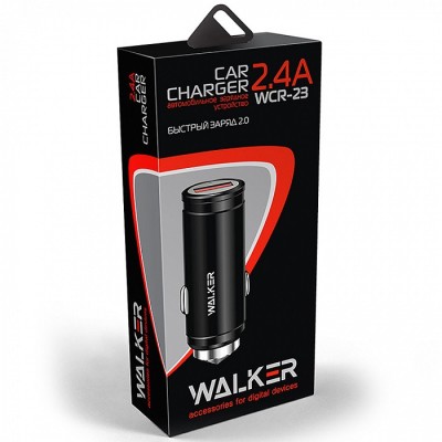 Автомобильное заряд. устр. Walker 1USB 2.4A WCR-23 QC3.0 серебристое Автомобильное заряд. устр. Walker 1USB 2.4A WCR-23 QC3.0 серебристое