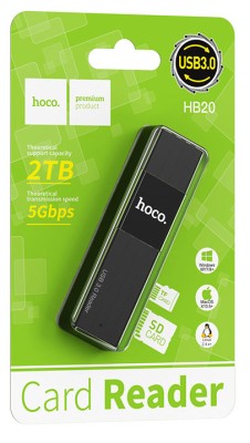 Картридер Hoco HB20 2TB 5Gbps USB3.0 чёрный Картридер Hoco HB20 2TB 5Gbps USB3.0 чёрный