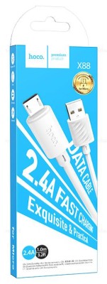 Usb Кабель-зарядка Micro Hoco X88 Cool 2.4A 1м силиконовый белый Usb Кабель-зарядка Micro Hoco X88 Cool 2.4A 1м силиконовый белый