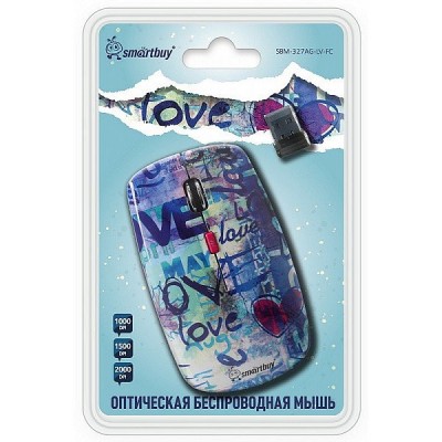 Мышь беспроводная Smartbuy 327AG Love USB/DPI 1000-1500-2000/4 кнопки/2AAA (SBM-327AG-LV-FC) Мышь беспроводная Smartbuy 327AG Love USB/DPI 1000-1500-2000/4 кнопки/2AAA (SBM-327AG-LV-FC)