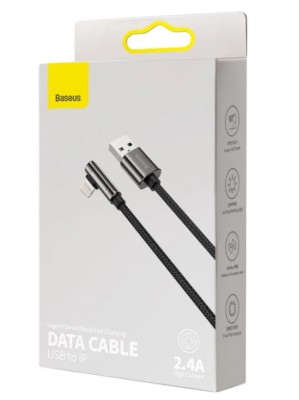Usb Кабель-зарядка Lightning Baseus Legend Elbow 2.4A 1м (CALCS-01) чёрный Usb Кабель-зарядка Lightning Baseus Legend Elbow 2.4A 1м (CALCS-01)  с металлическими разъемами вы можете снова запустить свой смартфон в кратчайшие сроки.
Кабель  отличается особой прочностью благодаря конструкции с оплеткой. Кроме того, эта плетеная текстура значительно снижает вероятность запутывания кабеля, что может предотвратить множество неудобств и повреждений. Разъемы сделаны из металла, поэтому они очень прочные.
Кабель - Apple Lightning имеет емкость 2,4 А и имеет функцию PowerDelivery.  Вы можете заряжать устройства быстро и безопасно, так что ваш смартфон будет полностью заряжен в кратчайшие сроки.
Этот кабель подходит, например, для долгих часов игры на мобильном телефоне, где благодаря L-образной торцевой крышке он не мешает держать телефон. Но также и в машине при использовании телефона в альбомной ориентации.