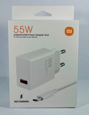 Сетевое зарядное устройство Xiaomi MI 1USB 55W с проводом Type-C (MDY-12-EQ) белое Сетевое зарядное устройство Xiaomi MI 1USB 55W с проводом Type-C (MDY-12-EQ) белое