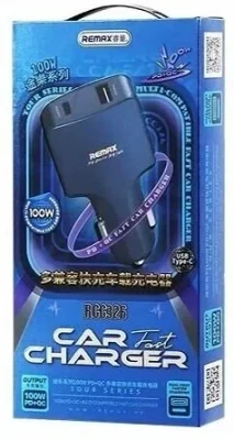 Автомобильное заряд. устр. Remax RCC326 1USB/1C 3A 100W черное Автомобильное заряд. устр. Remax RCC326 1USB/1C 3A 100W черное
