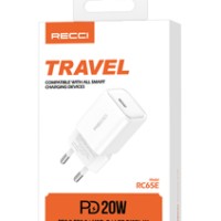 Сетевое зар. устр. Recci RC65E 1C 20W белое