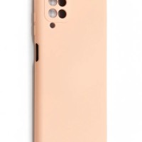 Накладка для Samsung Galaxy A12 Silicone cover без логотипа пудро