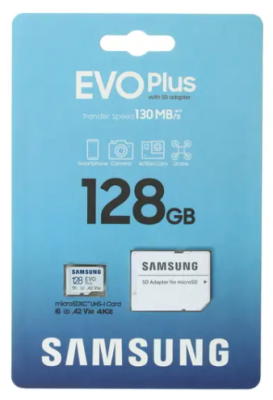 micro SDXC карта памяти Samsung 128GB EVO Plus Class10 UHS-I 130MB/s с адаптером micro SDXC карта памяти Samsung 128GB EVO Plus Class10 UHS-I 130MB/s с адаптером