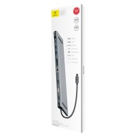 HUB Adapter Baseus Type-C (3USB, Card Reader, Ethernet, HDMI, VGA, USB-C, Audio output) (CATSX-F0G)