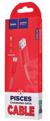 Usb Кабель-зарядка Lightning Hoco X24 Pisces 2.4A 1м силиконовый красный Usb Кабель-зарядка Lightning Hoco X24 Pisces 2.4A 1м силиконовый красный
