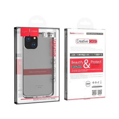 Накладка для i-Phone 13 Hoco Light силикон тонкий тёмно-прозрачный Накладка для i-Phone 13 Hoco Light силикон тонкий тёмно-прозрачный