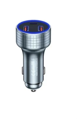 Автомобильное заряд. устр. Remax RCC327 2USB/1C 3A 83W серебристое Автомобильное заряд. устр. Remax RCC327 2USB/1C 3A 83W серебристое