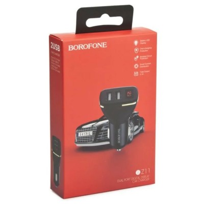 Автомобильное заряд. устр. Borofone BZ11 2USB 2.1A черное Автомобильное заряд. устр. Borofone BZ11 2USB 2.1A черное