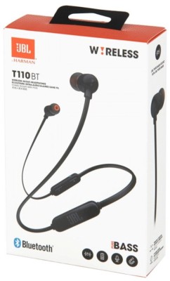Беспроводные наушники для спорта JBL T110BT BT4.0/120mAh/6ч черные Беспроводные наушники для спорта JBL T110BT BT4.0/120mAh/6ч черные