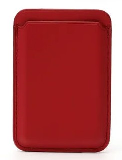 Кожаный чехол-бумажник для карт и визиток с анимацией MagSafe Leather Wallet для i-Phone красный Кожаный чехол-бумажник для карт и визиток с анимацией MagSafe Leather Wallet для i-Phone красный