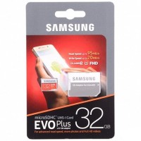 micro SDHC карта памяти Samsung EvoPlus 32GB UHS-I U1 (R/W 95/20 MB/s) FHD с адаптером