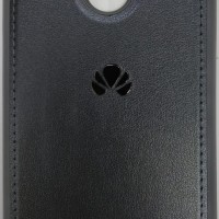 Накладка для Huawei Honor P9 light силиконовая кожзам с логотипом серый