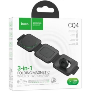 Беспроводное зарядное устройство 3in1 смартфон/Watch/AirPods Hoco CQ4 15W черное Беспроводное зарядное устройство 3in1 смартфон/Watch/AirPods Hoco CQ4 15W черное