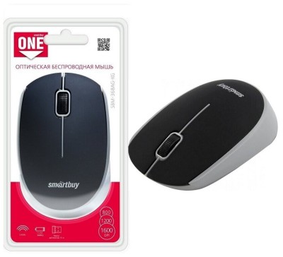 Мышь беспроводная Smartbuy ONE 368AG USB/DPI 800-1200-1600/3 кнопки/1AA черно-серая (SBM-368AG-KG) Мышь беспроводная Smartbuy ONE 368AG USB/DPI 800-1200-1600/3 кнопки/1AA черно-серая (SBM-368AG-KG)