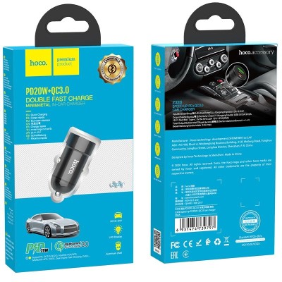 Автомобильное заряд. устр. Hoco Z32B 1USB/1C 20W черное Автомобильное заряд. устр. Hoco Z32B 1USB/1C 20W черное