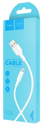 Usb Кабель-зарядка Lightning Hoco X25 Soarer 2A 1м силиконовый белый Usb Кабель-зарядка Lightning Hoco X25 Soarer 2A 1м силиконовый белый