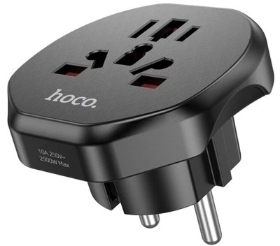 Сетевой переходник адаптер для евророзетки Hoco AC6 10А 250В черный Сетевой переходник адаптер для евророзетки Hoco AC6 10А 250В черный