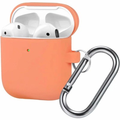 Силиконовый чехол для AirPods с карабином папайя Силиконовый чехол для AirPods с карабином папайя