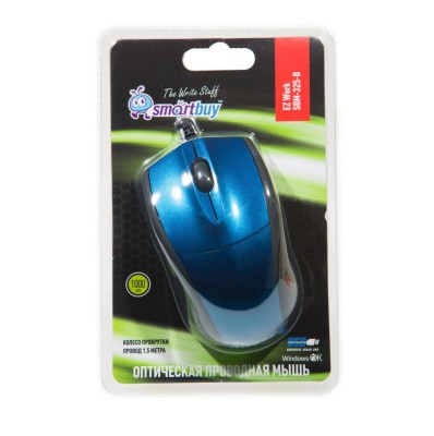 Мышь проводная Smartbuy 325 USB/DPI 1000/3 кнопки/1.5м (SBM-325-B) синяя Мышь проводная Smartbuy 325 USB/DPI 1000/3 кнопки/1.5м (SBM-325-B) синяя