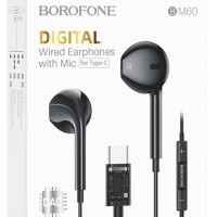 Стереонаушники Borofone BM60 с микрофоном Type-C 1.2м черные