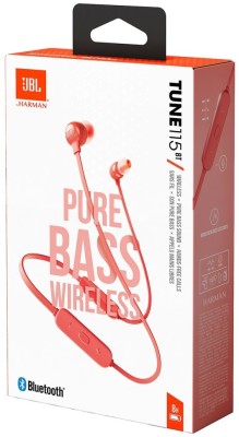 Беспроводные наушники для спорта JBL T115BT BT4.2/160mAh/8ч коралловые Беспроводные наушники для спорта JBL T115BT BT4.2/160mAh/8ч коралловые