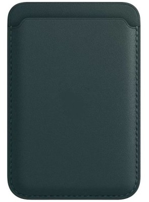 Кожаный чехол-бумажник для карт и визиток с анимацией MagSafe Leather Wallet для i-Phone зеленый Кожаный чехол-бумажник для карт и визиток с анимацией MagSafe Leather Wallet для i-Phone зеленый