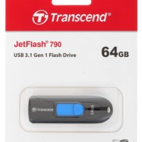 3.1 USB флеш накопитель Transcend 64GB черный JetFlash 790 чёрно-синии