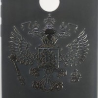 Накладка для Xiaomi Redmi 6 Pro силикон матовый с гербом чёрный
