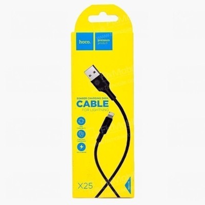 Usb Кабель-зарядка Lightning Hoco X25 Soarer 2A 1м силиконовый чёрный Usb Кабель-зарядка Lightning Hoco X25 Soarer 2A 1м силиконовый чёрный