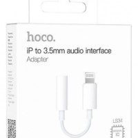 Кабель-переходник Hoco LS34 Lightning (папа) на AUX 3.5мм (мама) белый