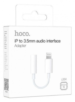 Кабель-переходник Hoco LS34 Lightning (папа) на AUX 3.5мм (мама) белый Кабель-переходник Hoco LS34 Lightning (папа) на AUX 3.5мм (мама) белый