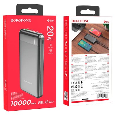 Powerbank Borofone BJ19 10000mAh 1USB/1C 18W/20W черный Powerbank Borofone BJ19 10000mAh 1USB/1C 18W/20W черный