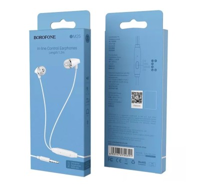 Наушники с микрофоном Borofone BM25 Sound Edge 1.2м белые Наушники с микрофоном Borofone BM25 Sound Edge 1.2м белые