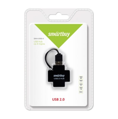 USB-HUB Smartbuy 4 порта (SBHA-6900-K) черный USB-HUB Smartbuy 4 порта (SBHA-6900-K) черный