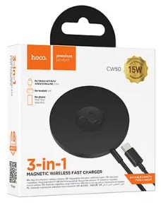Беспроводное заряд. устр. магнитное Hoco CW50 15W черное Беспроводное заряд. устр. магнитное Hoco CW50 15W черное